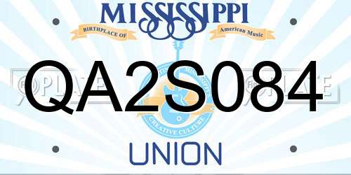 QA2S084 Mississippi License Plate