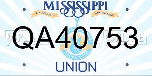 QA40753 Mississippi License Plate