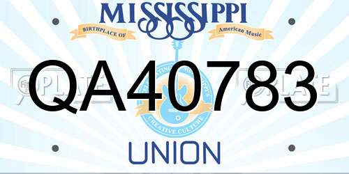 QA40783 Mississippi License Plate
