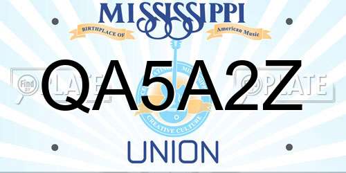 QA5A2Z Mississippi License Plate