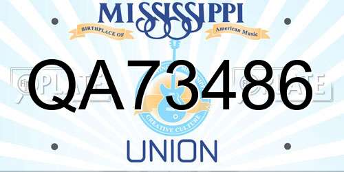 QA73486 Mississippi License Plate