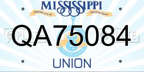 QA75084 Mississippi License Plate