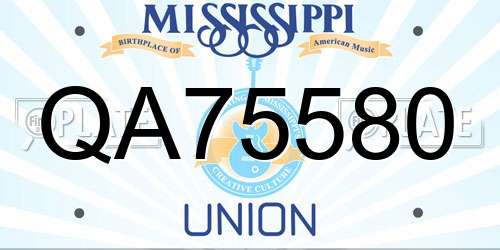 QA75580 Mississippi License Plate