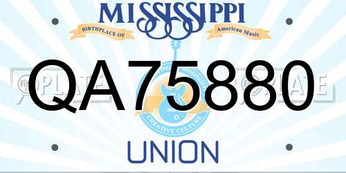 QA75880 Mississippi License Plate