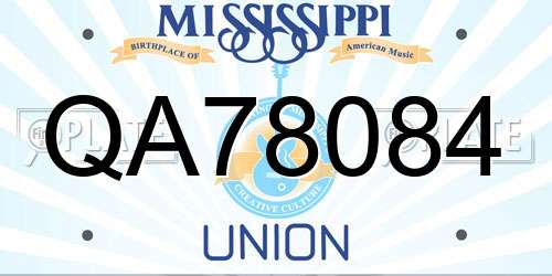 QA78084 Mississippi License Plate