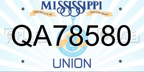 QA78580 Mississippi License Plate