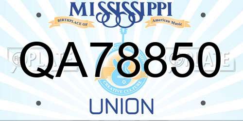 QA78850 Mississippi License Plate