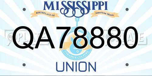 QA78880 Mississippi License Plate