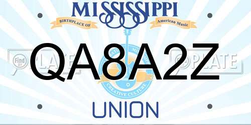 QA8A2Z Mississippi License Plate