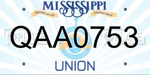 QAA0753 Mississippi License Plate