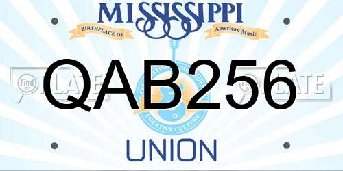 QAB256 Mississippi License Plate