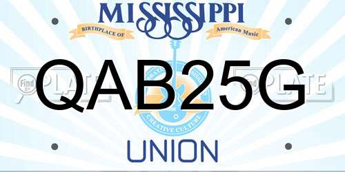 QAB25G Mississippi License Plate