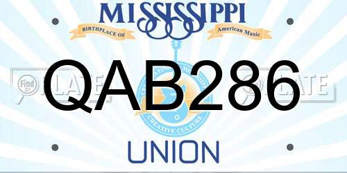QAB286 Mississippi License Plate