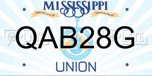 QAB28G Mississippi License Plate