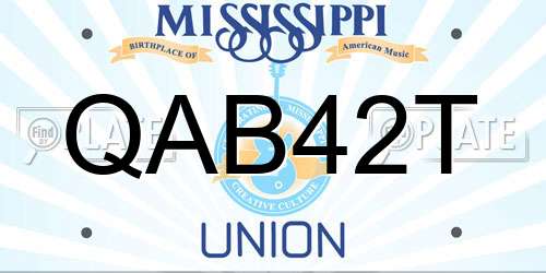 QAB42T Mississippi License Plate