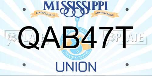 QAB47T Mississippi License Plate