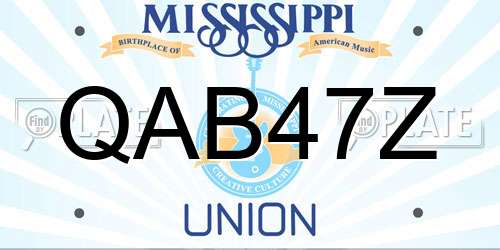 QAB47Z Mississippi License Plate