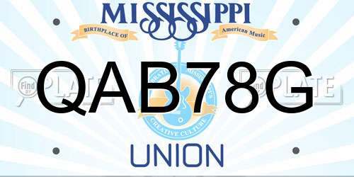 QAB78G Mississippi License Plate