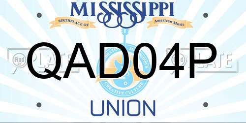 QAD04P Mississippi License Plate