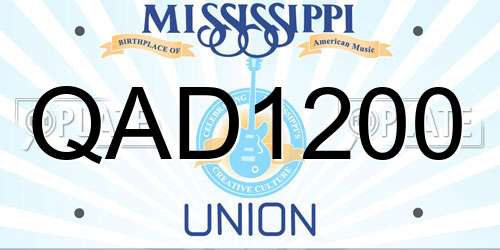 QAD1200 Mississippi License Plate