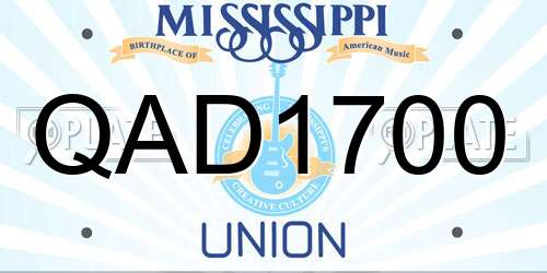 QAD1700 Mississippi License Plate