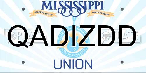 QADIZDD Mississippi License Plate