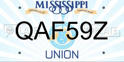 QAF59Z Mississippi License Plate