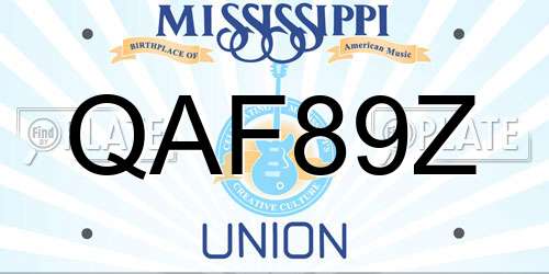 QAF89Z Mississippi License Plate