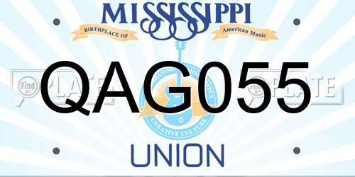 QAG055 Mississippi License Plate