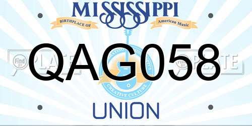 QAG058 Mississippi License Plate