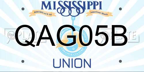 QAG05B Mississippi License Plate