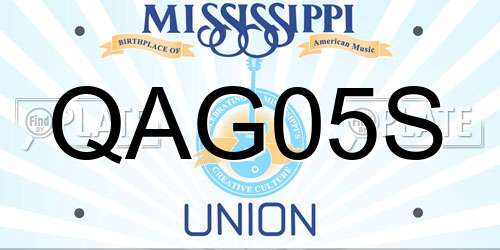 QAG05S Mississippi License Plate