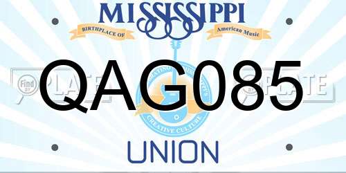 QAG085 Mississippi License Plate