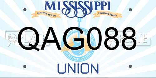QAG088 Mississippi License Plate