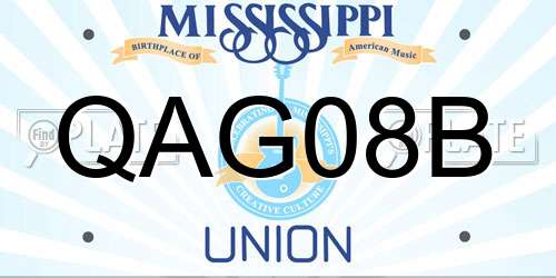 QAG08B Mississippi License Plate