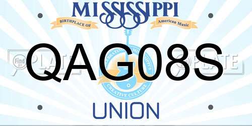QAG08S Mississippi License Plate