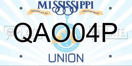 QAO04P Mississippi License Plate