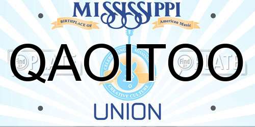 QAOITOO Mississippi License Plate