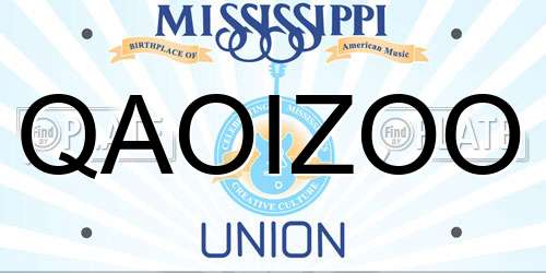 QAOIZOO Mississippi License Plate