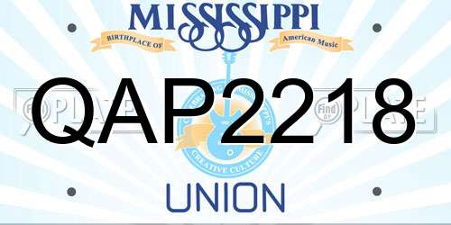 QAP2218 Mississippi License Plate