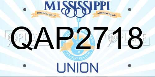 QAP2718 Mississippi License Plate