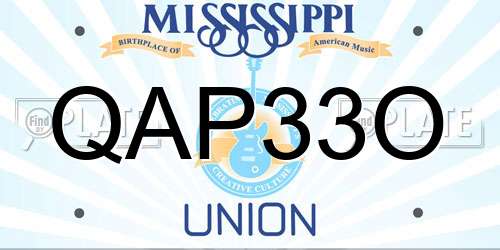 QAP33O Mississippi License Plate