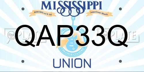 QAP33Q Mississippi License Plate