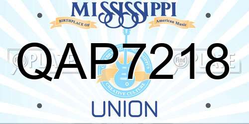QAP7218 Mississippi License Plate