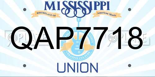 QAP7718 Mississippi License Plate