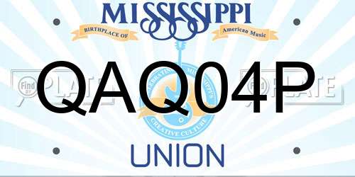QAQ04P Mississippi License Plate