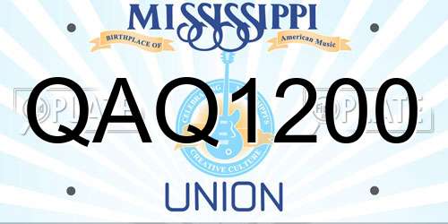 QAQ1200 Mississippi License Plate