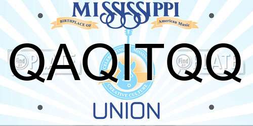 QAQITQQ Mississippi License Plate