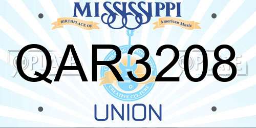 QAR3208 Mississippi License Plate