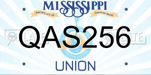 QAS256 Mississippi License Plate